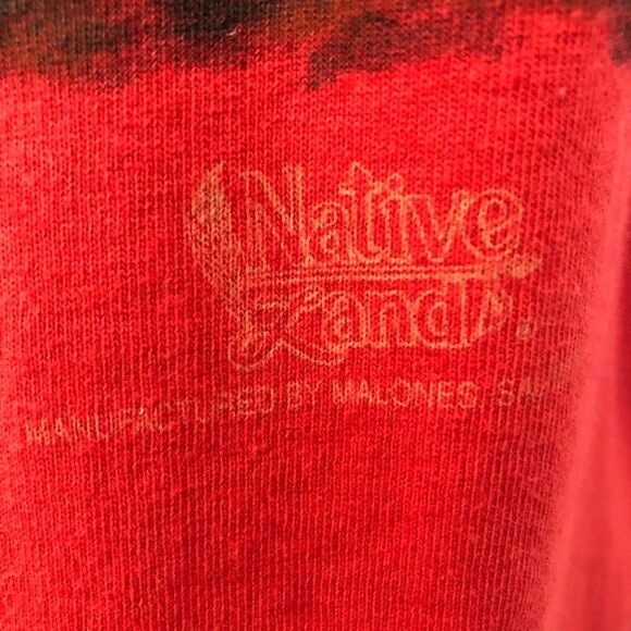 Native Land Bird Graphic T-Shirt Red Men's Unisex Medium Branded Made in USA - Picture 8 of 9